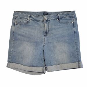 J Jill Denim Stretch Bermuda‎ Cuffed Blue Jean Shorts Womens 14